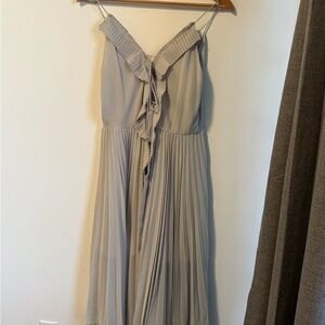 Dex Strapless Gray Pleated Dress
